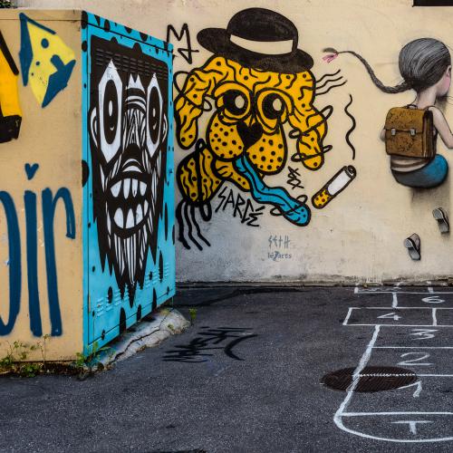 Dominique POTEVIN : La marelle de la Butte-aux-Cailles (Paris)